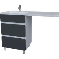 Тумба под раковину Stella Polar Корделия 60 SP-00001043 Серая Белая — фото 1, Мебель для ванной