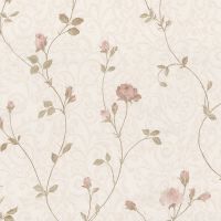 Обои Prima Italiana Colomba 80603 Винил на флизелине (1,06*10) Бежевый/Розовый, Вензель/Цветы — фото 1, Обои для стен