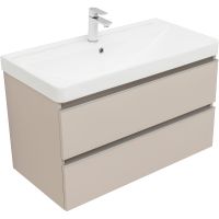 Тумба под раковину Aquanet Вега 90 329586 подвесная Бежевая — фото 13, Тумбы под раковину