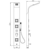 Душевая панель beWash BV1TMSP7801 с гидромассажем Черная матовая — фото 2, Душевое оборудование. Душевая программа
