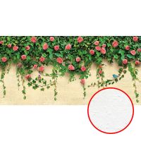 Фреска Ortograf Цветы 6664 Фактура бархат FX Флизелин (5,16*2,55) Зеленый/Бежевый/Розовый, Цветы — фото 1, Фрески