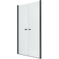 Душевая дверь New Trendy New Soleo Black 110 D-0217A профиль Черный стекло прозрачное — фото 1, Распашные душевые двери