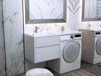 Товар: Раковина Paola Magenta 120 L с местом под стиральную машину Белая глянцевая - фото 7 Раковина Paola Magenta 120 L с местом под стиральную машину Белая глянцевая — фото 7, Раковины