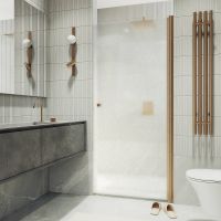 Душевая дверь Maybah Glass MGD-814-2 900x1980 на монопетле Бронза стекло сатиновое — фото 1, Душевые двери в нишу