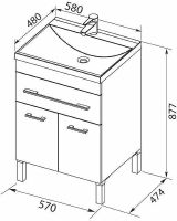 Тумба с раковиной Aquanet Верона 58 287667 Белая — фото 6, Мебель для ванной