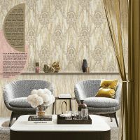 Обои Emiliana Parati Amuleto 83503 Винил на флизелине (1,06*10,05) Бежевый, Дамаск/Мрамор — фото 2, Обои для стен