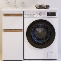 Тумба под раковину AM.PM X-Joy 40 M85AFSX0402WG Белый глянец Светлое дерево — фото 1, Тумбы под раковину