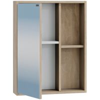 Зеркальный шкаф СанТа Прима 50 700343 Дуб светлый — фото 2, Зеркальные шкафы в ванную