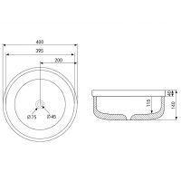 Раковина-чаша Abber Bequem 40 AC2103MG Серая матовая — фото 4, Раковины накладные