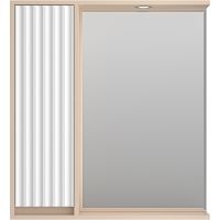 Зеркало со шкафом Brevita Balaton 75 L BAL-04075-03-01Л с подсветкой Белое матовое Бежевое матовое — фото 2, Мебель для ванной