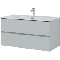 Тумба под раковину Aquanet Алвита New 100 277520 подвесная Серая матовая — фото 2, Мебель для ванной