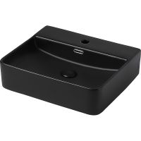 Раковина Abber Rechteck 50 AC2203MB Черная матовая — фото 1, Раковины накладные