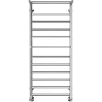 Водяной полотенцесушитель Terminus Хендрикс П12 500х1200 4670078529831 с полкой Хром, нижнее подключение, G 1/2" ВР, с угловым соединением — фото 2, Водяные полотенцесушители