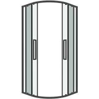 Душевой уголок Grossman Cosmo 100х100 301.K33.02.1010.42.00 профиль Графит сатин стекло прозрачное — фото 10, Душевые уголки четверть круга