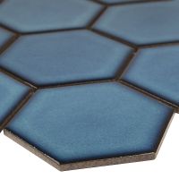 Керамическая мозаика StarMosaic Hexagon big Deep Blue Glossy JJFQ80048 25,6x29,5 см — фото 6, Мозаика