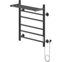 Электрический полотенцесушитель Ника WAY-2 60/50 с полкой Черный матовый — фото 1, Электрические полотенцесушители