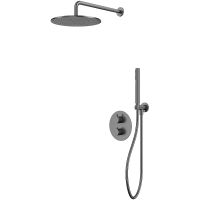 Душевая система Whitecross Y gunmetal YSET08GM с термостатом Оружейная сталь — фото 1, Душевое оборудование. Душевая программа