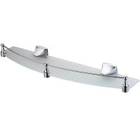 Стеклянная полка WasserKRAFT Wern K-2544 Хром — фото 1, Полки для ванной и душа