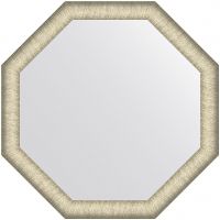 Зеркало Evoform Octagon 70x70 BY 7423 в багетной раме - Брашированное серебро 59 мм — фото 1, Мебель для ванной