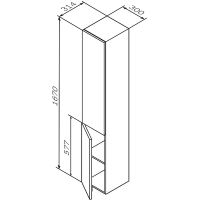 Товар: Шкаф пенал AM.PM Gem 30 L M90CHL0306HF подвесной Орех - фото 9 Шкаф пенал AM.PM Gem 30 L M90CHL0306HF подвесной Орех — фото 9, Пеналы для ванной комнаты