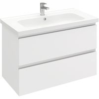 Тумба под раковину Laparet Electra 90 LE-WCAB-90-01 подвесная Белая глянцевая — фото 1, Мебель для ванной