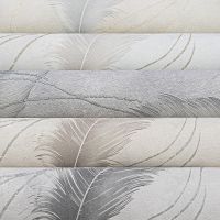 Обои Solo Soft Air SL8872-11 Винил на флизелине (1,06*10) Серый/Голубой, Перья — фото 3, Обои для стен