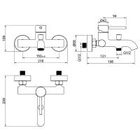 Комплект смесителей Aquatek Европа Черный матовый арт-AQ1330MB — фото 9, Готовые комплекты для ванной комнаты