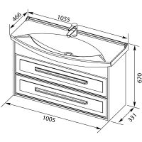 Товар: Тумба под раковину Aquanet Остин 105 201731 подвесная Белый глянец Дуб кантербери - фото 7 Тумба под раковину Aquanet Остин 105 201731 подвесная Белый глянец Дуб кантербери — фото 7, Тумбы под раковину