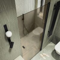 Товар: Душевая дверь Maybah Glass MGD-799-6 600x1980 на монопетле Черный стекло бронзовое матовое - фото 4 Душевая дверь Maybah Glass MGD-799-6 600x1980 на монопетле Черный стекло бронзовое матовое — фото 4, Душевые двери в нишу