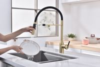 Смеситель для кухни Paulmark Magneto One Ma213188-SBG Светлое брашированное золото — фото 9, Смесители