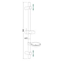 Товар: Душевая штанга WesnaArt DS021-58 Хром - фото 2 Душевая штанга WesnaArt DS021-58 Хром — фото 2, Штанги для душа