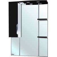 Зеркало со шкафом Bellezza Лагуна 85 L 4612114002045 с подсветкой L Черное Белое — фото 1, Зеркальные шкафы в ванную