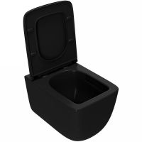 Комплект унитаза с инсталляцией Point Меркурий 886914SLO3+PN41831BM Черный матовый с сиденьем Микролифт и Черной матовой клавишей смыва — фото 5, Унитазы