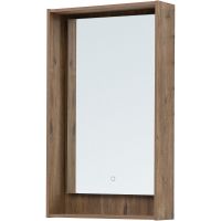 Зеркало Aquanet Милан 50 336397 с подсветкой Дуб рустикальный с сенсорным выключателем — фото 2, Зеркала в ванную комнату