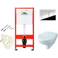 Комплект унитаза Rosa Элеганс Люкс Вн УнБ32 4620008195438 с инсталляцией Tece Profil 9400412 с сиденьем Микролифт и клавишей смыва Хром глянцевый — фото 1, Комплекты унитаз + инсталляция