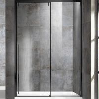 Душевая дверь Vincea Lugano 120 VDS-1L120CLB-1 профиль Черный стекло прозрачное — фото 1, Раздвижные душевые двери