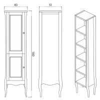 Шкаф пенал Creto Viva 43 L 13-TPO Olivine — фото 6, Пеналы для ванной комнаты