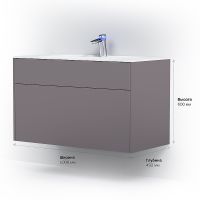 Тумба под раковину AM.PM Inspire V2.0 100 M50AFHX1003EGM подвесная Серая матовая — фото 10, Мебель для ванной