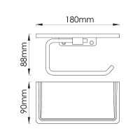 Держатель туалетной бумаги WasserKRAFT с полкой Золото матовое арт-K-1625 — фото 2, Держатели туалетной бумаги