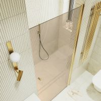 Товар: Душевая дверь Maybah Glass MGD-798-3 600x1980 на монопетле Золото стекло бронзовое - фото 4 Душевая дверь Maybah Glass MGD-798-3 600x1980 на монопетле Золото стекло бронзовое — фото 4, Душевые двери в нишу