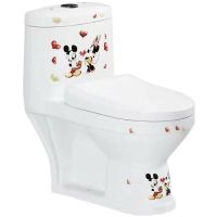 Унитаз моноблок SantiLine SL-5015 детский с сиденьем Микролифт с рисунком Микки Маус — фото 1, Напольные унитазы