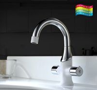 Товар: Смеситель для раковины Gappo G49 G1049 Белый Хром - фото 2 Смеситель для раковины Gappo G49 G1049 Белый Хром — фото 2, Смесители