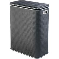 Корзина для белья Geralis PBH-Bb Punto Черная, кант Хром, стандартная — фото 1, Корзины для белья