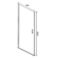 Душевая дверь Orange E05-100tcr 100х190 профиль Хром стекло прозрачное — фото 6, Душевые двери в нишу