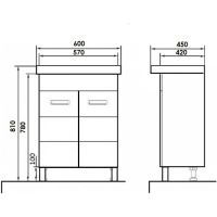 Товар: Тумба с раковиной Orange Таис 60 Ta-60TUW+RA напольная Белый глянец - фото 9 Тумба с раковиной Orange Таис 60 Ta-60TUW+RA напольная Белый глянец — фото 9, Мебель для ванной