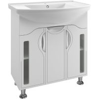 Тумба под раковину Runo Толедо 75 00000001039 Белая — фото 1, Тумбы под раковину