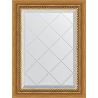 Зеркало Evoform Exclusive-G 71х53 BY 4002 с гравировкой в багетной раме - Состаренное золото с плетением 70 мм — фото 1, Мебель для ванной