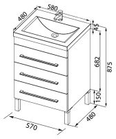 Товар: Тумба с раковиной Aquanet Верона 58 212876 Белая - фото 6 Тумба с раковиной Aquanet Верона 58 212876 Белая — фото 6, Мебель для ванной