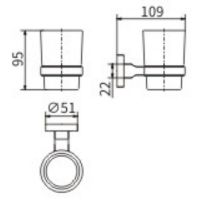 Стакан для зубных щеток CeramaLux Quadro 61902 Хром — фото 2, Мыльницы