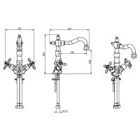 Смеситель для раковины Boheme Royal Cristal 312-Royal/CRST Бронза — фото 3, Смесители